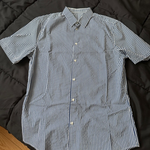 Black and White Striped Men's Shirt - Picture 1 of 2